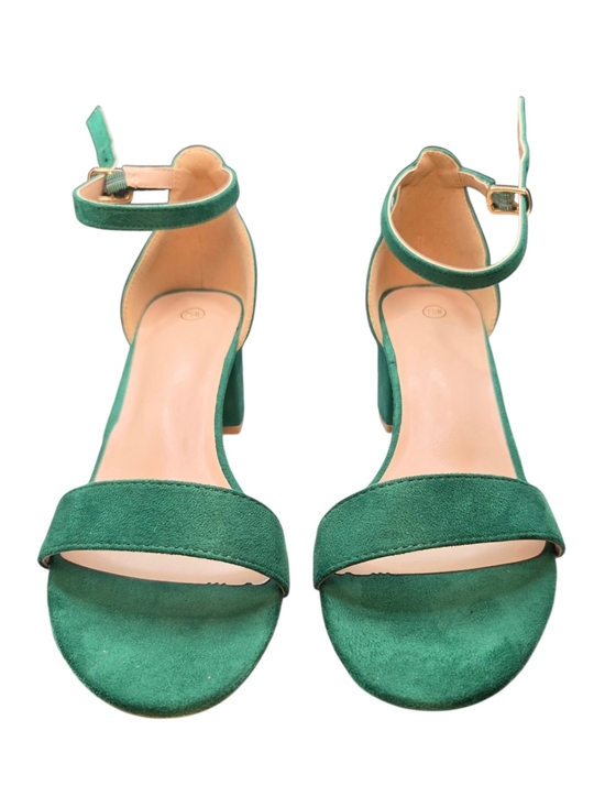 Mysoft Shoes - Mysoft Green Suede Ankle Strap Block Heel Sandals Shoes Size 7.5W